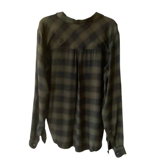 Lucky Brand Womens' Brown Plaid Long Sleeve Blouse Size M - Picture 2 of 6